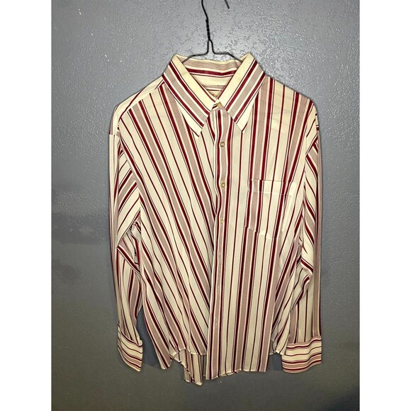 ARROW Knits Vtg 60/70s Men's Polyester/Nylon Shirt 17-33 Long Sleeve Disco - Picture 1 of 7